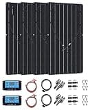 1200W Flexible Monocrystalline Solar Panel Kit 4x300W w/40A Charge Controller,IP67 Waterproof Bendable PV System for RV Camper Trailer Boat Shed Outdoor Power