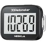 NESKLA 838 3D Pedometer for Walking, Simple Step Counter and Tracker with Large Digital Display, Removable Clip Lanyard, Accurately Track Steps for Men, Women, Kids, Adults, Seniors, Black
