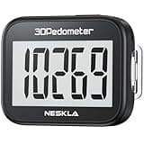 NESKLA 838 3D Pedometer for Walking, Simple Step Counter and Tracker with Large Digital Display, Removable Clip Lanyard, Accurately Track Steps for Men, Women, Kids, Adults, Seniors, Black