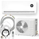 Mini Split Air Conditioner with Remote 9000 BTU, 19 SEER2 Mini Split AC Heating System, Smart Split Unit AC Cooling/Heating Up to 500 Sq.Ft, Complete Installation Kit Included, Low Noise, White