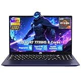 NIMO Thin & Light Gaming Laptop, 15.6" FHD IPS Display, AMD R7 7735HS(Up to 4.75 GHz, Beat i7-12650H) Computer with 16GB DDR5 RAM 512GB SSD, 180° Vewing, Radeon 680M, Portable for Business, College
