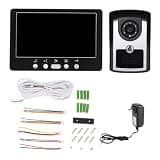 Mingzhe 7 inch HD Monitor Video Door Phone Intercom System with IR Night Vision for Home Security Wired Doorbell Camera (US Plug)