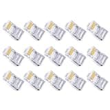 ANDRESLAD 100pcs Cat 5e Rj45 Ethernet Cable Connectors Pass Through Network Plugs with Stable Performance and PC Material Suitable for Laptop and Set Box Use