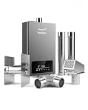 Vancepic 3.6 GPM Indoor Propane Tankless Water Heater Kit, 80,000 BTU On Demand Hot Water Heater with Complete 3" Stainless Steel Direct Vent System and Installation Accessories
