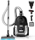 Zefiro Max 1600W Multi-Surface Bagless Canister Vacuum Cleaner, 40kPa Suction, Lightweight Corded Canister Vacuum, HEPA Filter, Auto Cord Rewind, Floors, Carpets, Pet Hair, Home Apartment