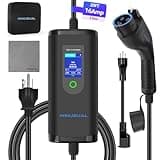WINUSUAL Portable Level 1 and 2 EV Charger,16A 110-240V with Fix Time Charge, 20FT Cable, NEMA 6-20 Plug and NEMA 5-15 Adapter, SAE J1772 EV Electric car Charger, Current Adjustable(NOT for Tesla)