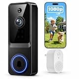 Doorbell Camera Wireless, 1080P Video Doorbell Battery Powered with Receiver, Security Camera with AI Human Detection, 2-Way Audio, IR Night Vision, Cloud Storage, 2.4G WiFi, Camera for Home Security