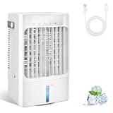 Portable Air Conditioner Fan, Mini Air Cooling Fan with 3 Speeds,Air Conditioner with 120° Oscillating & 1-8H Timer,AC with cooling mist,Ventilador portatil de CA for Bedroom Office-900ml water tank
