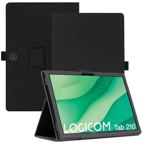 AKNICI Case for Logicom Tab 210 Tablet 10 Inch, Premium PU Leather Folio Folding Stand Protective Tablet Cover with Hand Strap Magnet for Logicom Tab 210