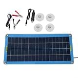20W 12V Solar Panel Kit Car Marine, Portable Trickle with Suction Cups, Weatherproof Polycrystalline for Sunpower Camping RV Boat