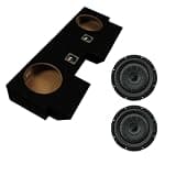 American Sound Connection Compatible with 2019-2025 Jeep Gladiator 43CVT102 Dual 10" Subwoofer 800W Loaded Sealed Sub Box Enclosure Bundle