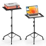 Projector Stand Tripod, Adjustable Height 26.6 to 47.2 Inch Laptop Tripod on Wheels, Portable Projector Mount, Stable Floor Stand for Office, Home, Outdoor, Studio and DJ Racks