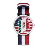 ZMYAPQO Mexican American Flag Watches for Men