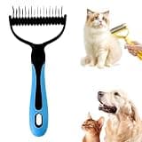 Double-Sided Pet Grooming Brush for Dogs and Cats, 2026 New Dog Deshedding Brush, Dematting Comb Removes Tangles Knots and Loose Fur, Ergonomic Pet Grooming Tool (Blue)