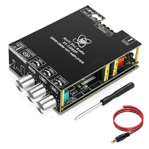 Daakro XY-T2002P 2 Channel Bluetooth Amplifier Board, 200W+200W Peak Power Home Audio Amp Board,Vehicle Amplifier Wide Voltage Input 12-42V,Supports USB/AUX/BT Input for DIY Wireless Speaker