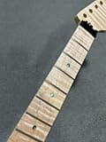 AAA 22fret Gloss Flame Maple electric guitar neck 25.5" Fretboard Inlay Lock nut