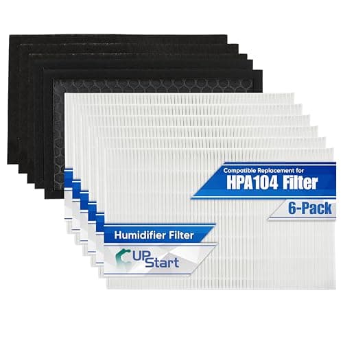 6-Pack HRF-R1 Filter R Kit for Honeywell HPA104WMP Replacement Filter - Compatible with Honeywell HPA104 Filters Set HEPA Air Purifier Model HPA 104WMP HPA-104 with Honeycomb Carbon Filters