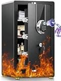 [𝟐𝟎𝟐𝟔 𝟑𝟓𝐌𝐢𝐧 𝟏𝟕𝟎𝟎°𝐅] [𝟓.𝟖 𝐂𝐮 𝐅𝐭] Fire Proof Safe for Home Documents, Large Heavy Duty Biometric Safe Box with Fingerprint & Keypad, Fireproof Safes with Anti-Theft Alarm