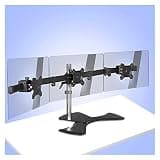 Listed TV Mount Triple Monitor Stand 17"-27" Three LCD Screens Monitor Desk Mount, Height/Tilt/Rotation Adjustable