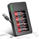 heclynis 123A Rechargeable Batteries, 8 Pack with Charger Rechargeable Batteries and Charger for Arlo VMC3030/VMK3200/VMS3330/3430/3530 Cameras, Alarm System, Flashlight