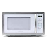 Farberware 1.1 Cu. Ft. Countertop Microwave Oven – 1000 Watts Power, Auto Cook Settings, Defrost, Easy Clean and Child Safety Lock - White Platinum
