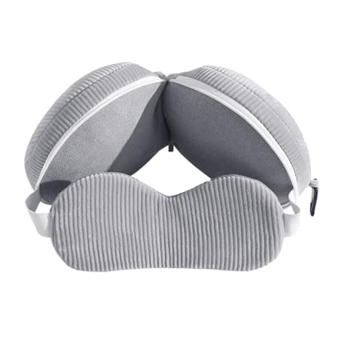 Appui Tête Voyage - Oreiller Avion Doux Ergonomique Masque Sommeil Comfortable Durable, Accessoire Long Vol Portable Repos Relaxation Coussin Soutien Nuque Pratique | Vacances Camping Travail Bureau