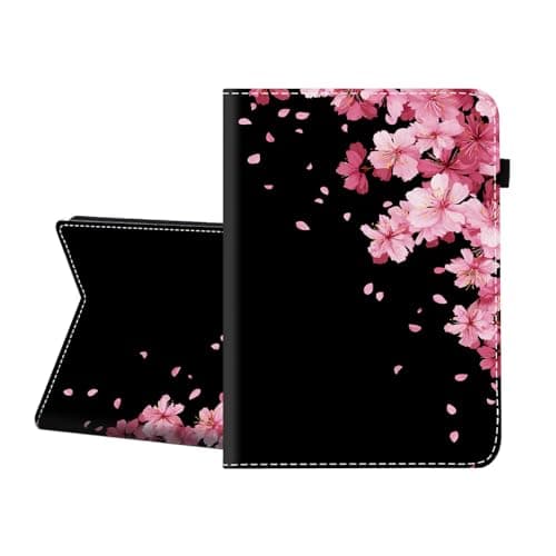 CICPLKSE Case for Samsung Galaxy Tab A11 + Plus/A9 + Plus 5G 11 Inch 2025/2023,Premium PU Leather Cover with Auto Sleep Wake,Pink Cherry Blossoms