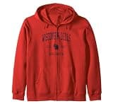Wisconsin Dells WI JN1 Vintage Athletic Blue Design Zip Hoodie