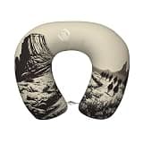 Hekroxu Western Desert Cowboy Print Travel Pillow Pure Memory Foam Neck Pillow Airplane for Traveling,Car, Train,Napping,Traveling,Washable Cover