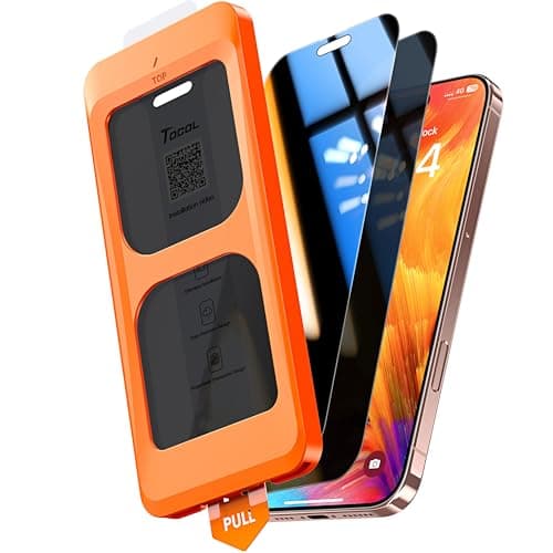 TOCOL for iPhone 16 Pro Max Privacy Screen Protector True 25°Anti Spy 9H+ Hardness Tempered Glass for Full Coverage Easy Installation, 2 Pack