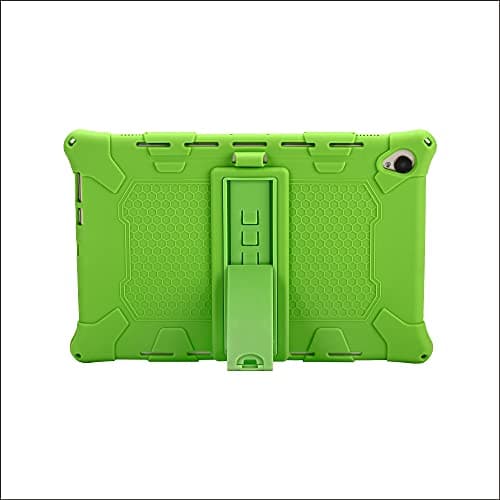 OWSIHNZBF Tablet Case For Huawei MediaPad M5 10.8"/ M6 .8",Soft and Light Silicone Shockproof Drop Protective Cover with Kickstand& Shoulder Strap(Green)