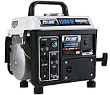 Pulsar 1,200W Carrying Handle, PG1202SA Gas-Powered Portable Generator, 1200W, Black/White
