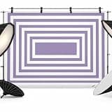 Purple White Geometric Backdrop 12x8ft Square Minimalist Modern Photography Backdrop Fabric Photoshoot Background Tapestry Banner for Birthday Baby Shower Decoration Party Video Photo Studio Props