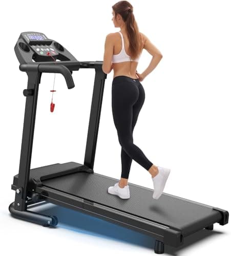 OBENSKY 2.5HP Foldable Treadmill for Home Quiet Folding Running Jogging Machine, 300 LBS