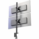 VIVO Dual Vertically Stacked Monitor Desk Mount, Extra Tall Adjustable Stand for 2 Ultrawides up to 34 inches, 22 lbs Capacity, Black, STAND-V002T