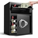 Emasme Money Safe for Cash, Digital Security Safe with Quick Place Drop Slot, Anti-Theft Small Safe for Documents Jewelry Retail Store Office Hotel (17''H)