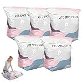 No‑pump Vacuum Storage Bags, Large Capacity Vacuum Bags No Pump Needed, Press & Seal, Heavy Duty, Cube Compression Space Saver Bags Travel Organization, For Jumbo Clothes Bedding (5PCS-S)