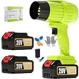 Handheld Leaf Blower Cordless, Turbo Jet Mini Blower Compatible with Makita Batteries, 2×4.0Ah Rechargeable Battery, Portable Compact Blower for Lawn Patio Car Dust Leaves Snow (Yellow)