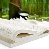 Rollable Floor Mattress Frame Bedding Sleeping Pad Base Breathable Bed Plate for Bedroom Folding，Premium 100% Natural Latex Mattress Topper, King Size 76"x80"x3", Medium Firm, Eco-Friendly C