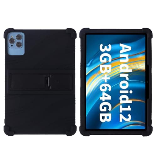 QYiiD Case for Okaysea 10.1 inch Tablet, Light Weight Silicone Kids Friendly Rubber Case for Moderness MB1001 10.1" Case, QunyiCO 10.1 / Azeyou Tab 6 10 inch, Black