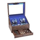 J&T Technology Automatic Watch Winder with 6 Extra Watch Storage Box,Watch Winder for Automatic Watches with Super Quiet Mabuchi Motor (Brown)