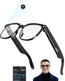 MNVOEQ AI Smart Glasses with Camera, 1080P HD POV First-Person View Video Recording and Translator, AI Object Recognition, Bluetooth Audio, 290mAh Battery, Photochromic Lenses for Sports, Travel, Work