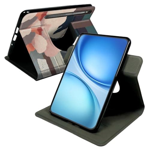 Cdkfxjy Case for Samsung Galaxy Tab S9/S10 Lite/S10 FE/S9 FE, 360° Rotating Stand Cover with Auto Wake Sleep, Premium PU Leather Folio Protective Shell,Black and White Cat