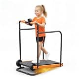 AKLUER Kids Walking Pad Treadmill - Non-Motorized Indoor Exercise Equipment for Boys & Girls, Self-Propelled Fitness Toy with Front Padded Rails, Safe Active Play Gym for Home Use
