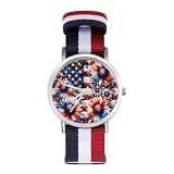 ZMYAPQO Sunflowers 4th of July American Flag Watches for Men