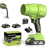 Cordless Leaf Blower 2x6.0Ah Battery & Charger,Turbo Jet Blower(Green)