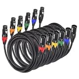 MIKIZ XLR Cables 50 Feet 6 Packs 3 Pin XLR Male to Female Mic Patch Cords