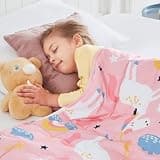 HOSUKKO Pink Weighted Blanket - 3 lbs Unicorn Heavy Blanket - Small Size Breathable Lap Blanket(36"x48", 3 lbs)
