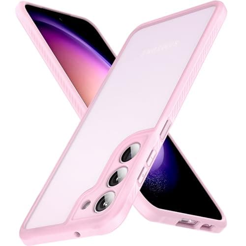 TOCOL for Samsung Galaxy S23 Case Built-in Camera Lens Protection, Translucent Matte Back & Non-Slip [Military Grade Protection] Case for Galaxy S23 5G, Pink