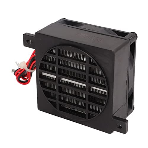Kikumi 【title】 PTC Ceramic Air Heater Constant Temperature Heating Fan Heater 80W 12V AC DC
